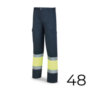 PANTALON POLIESTER/ALGODÓN BICOLOR ALTA VISIBILIDAD AZUL/AMARILLO TALLA 48 388PFXYFA/48 MARCA