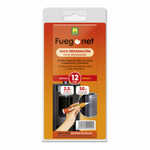 KIT REPARACION: CORDON AISLANTE Ø12+ADHESIVO 50ml  2,5m - FUEGONET MASSO