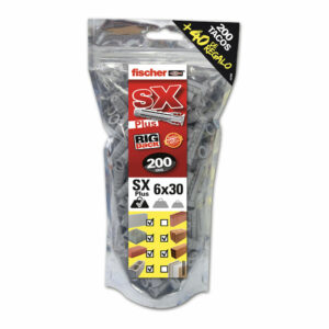 TACO SX PLUS Ø6 x 30 mm, BIG PACK 200 uds + 40 uds GRATIS